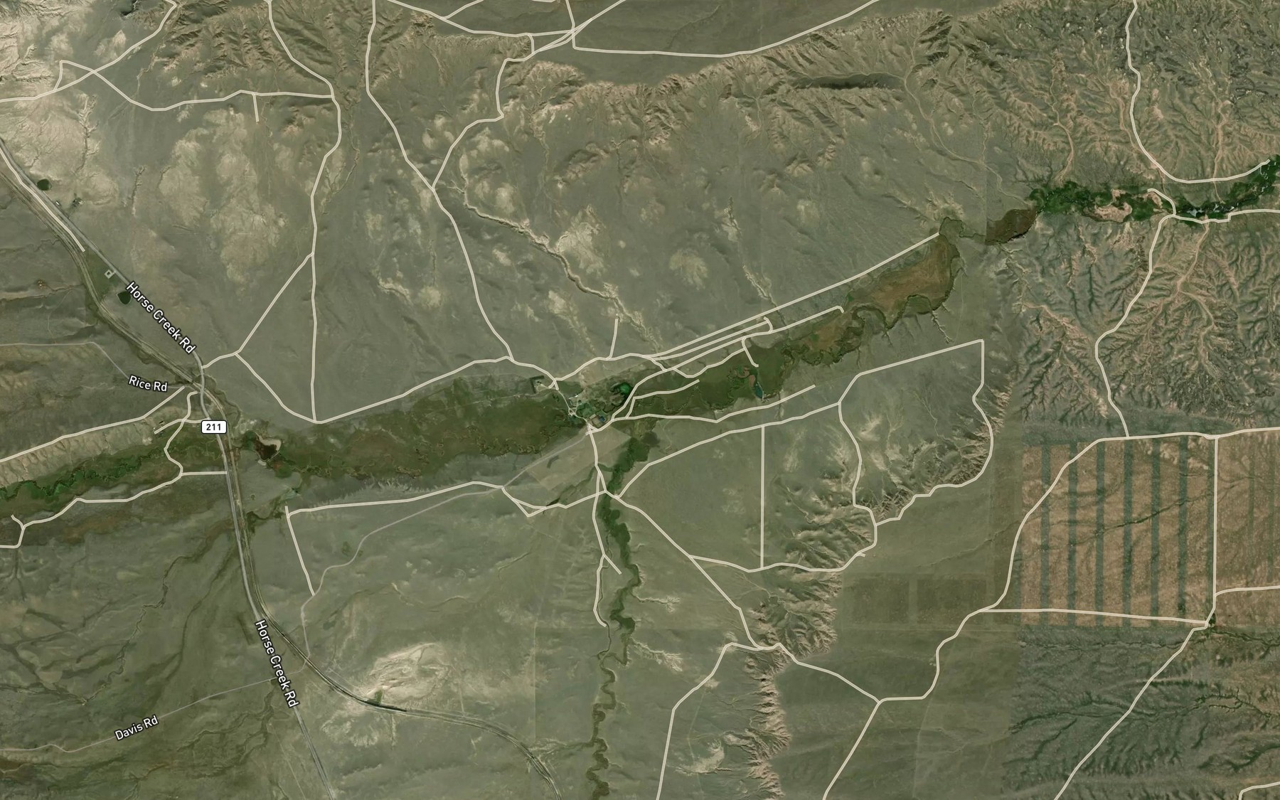 Satellite map of the South Lodgepole Creek