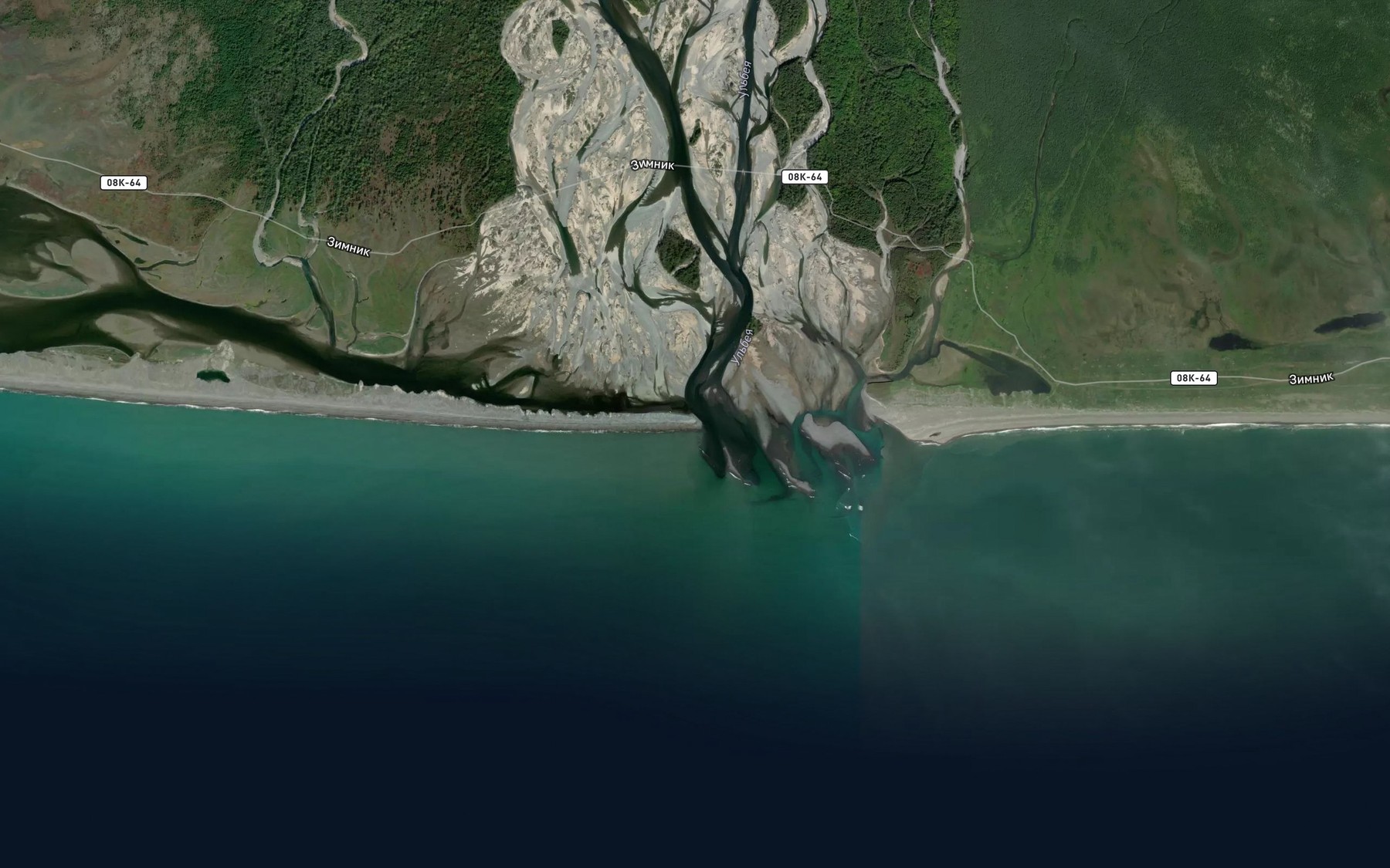 Satellite map of the Ul'beya