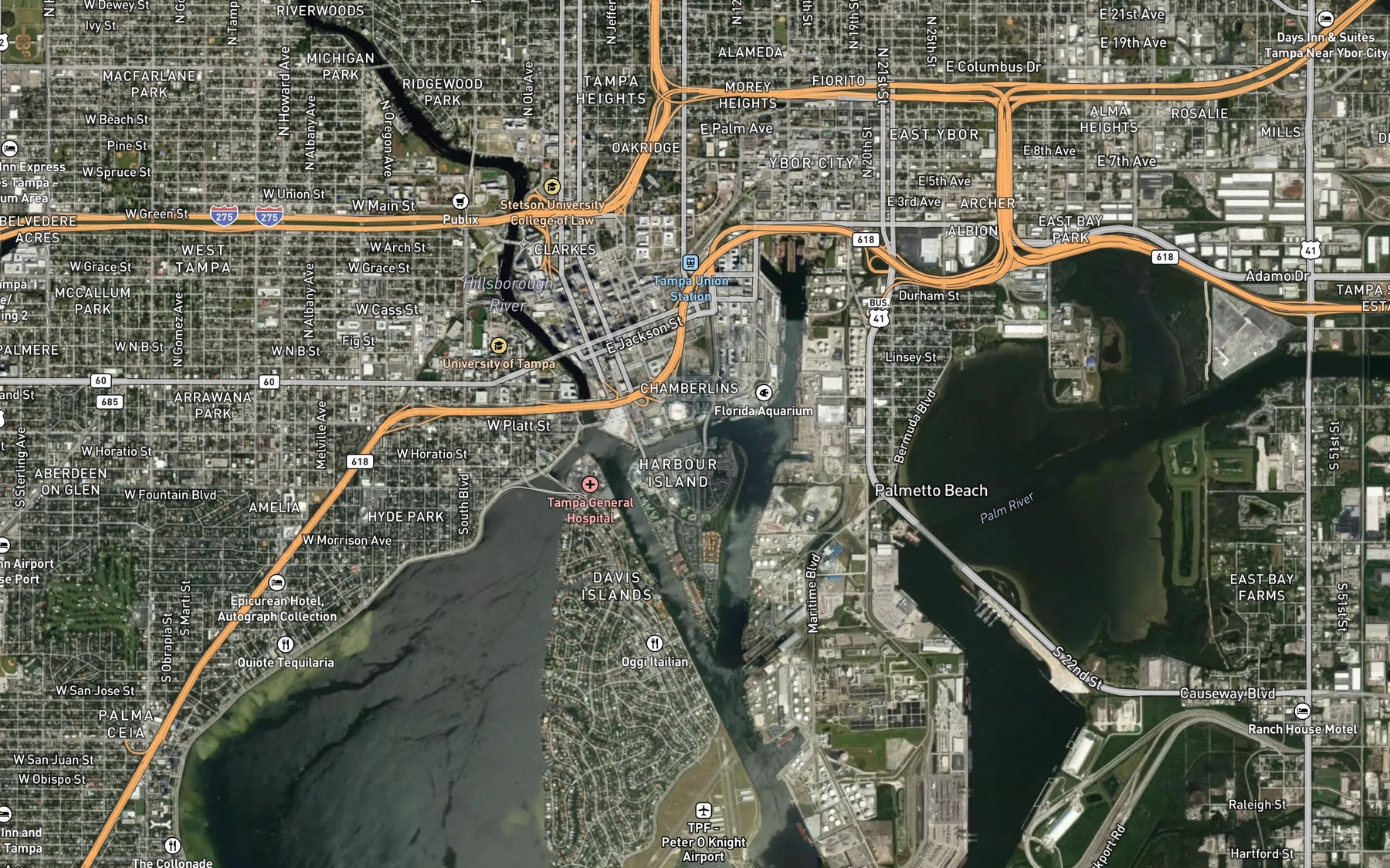 Satellite map of the Garrison Channel