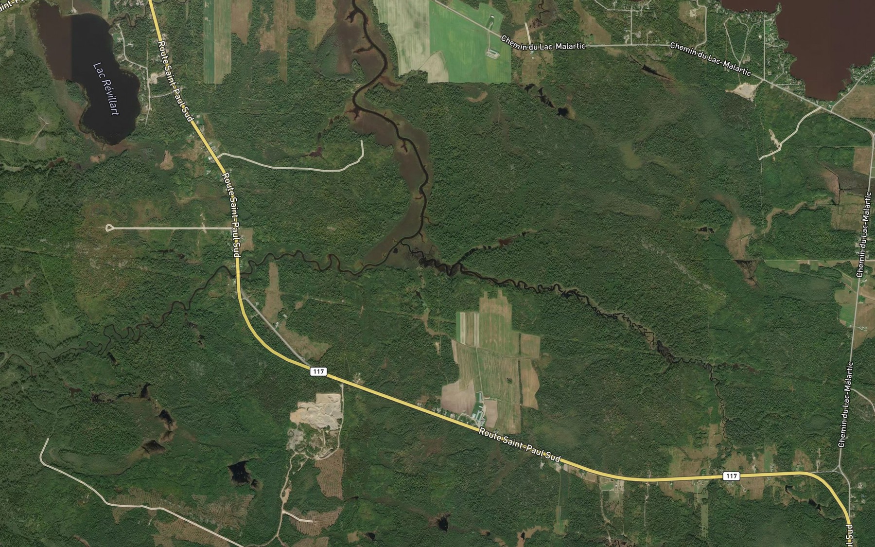 Satellite map of the Petite riviere Heva