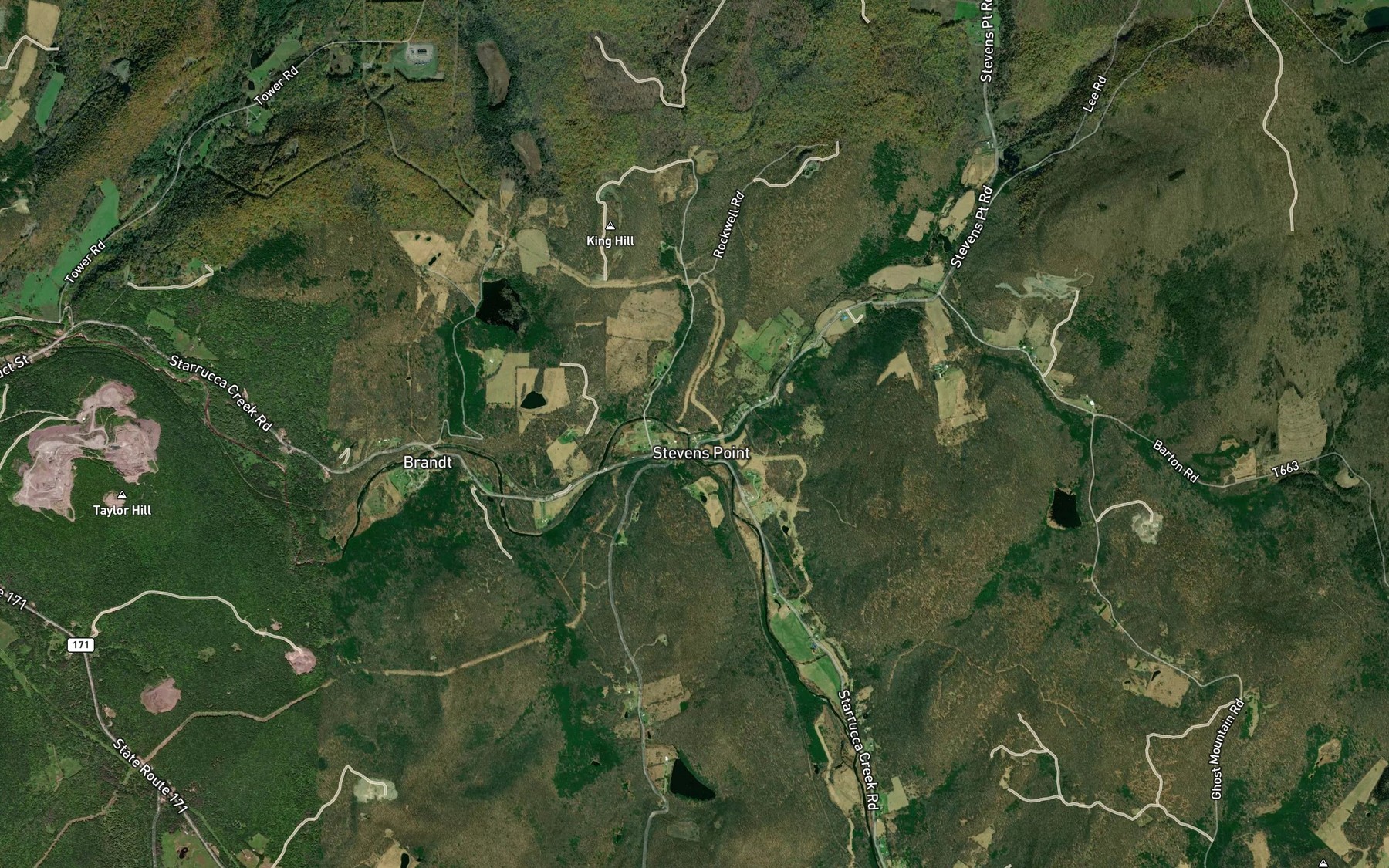 Satellite map of the Hemlock Creek