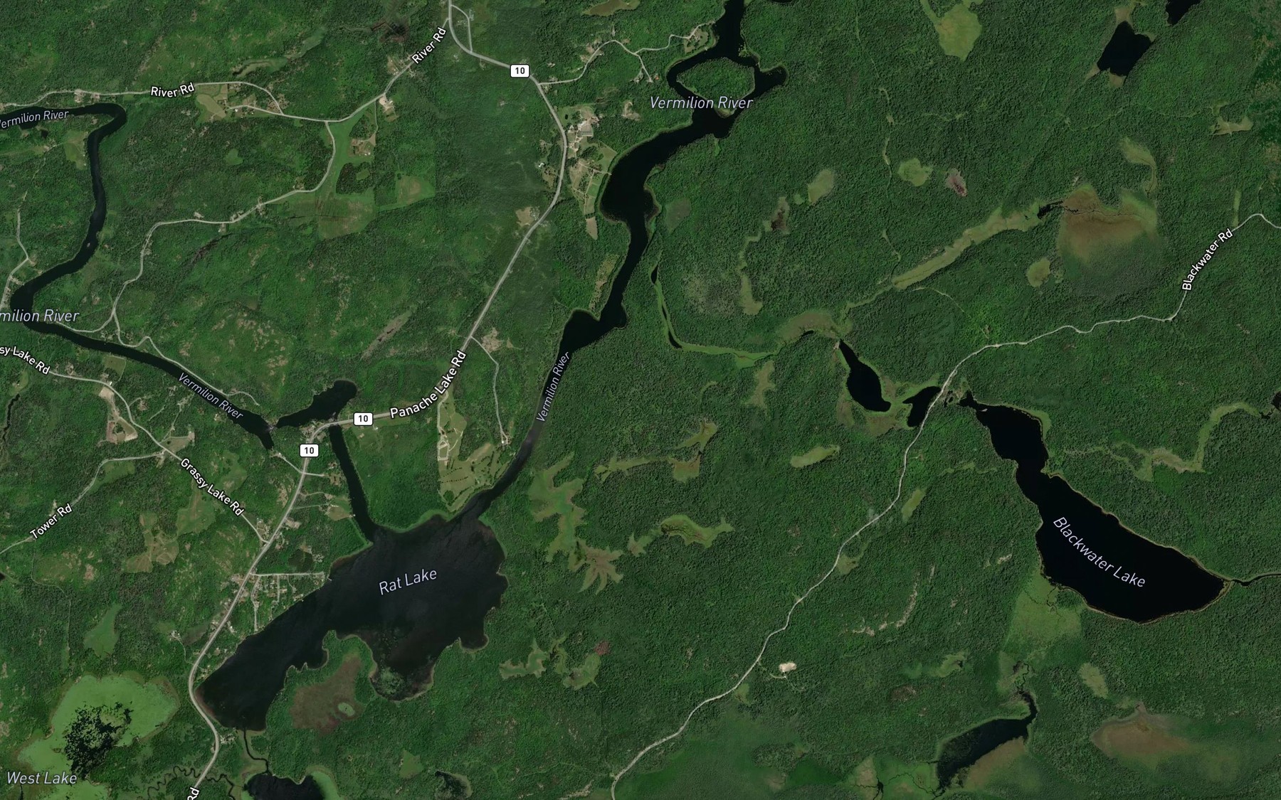 Satellite map of the Muskawin Creek