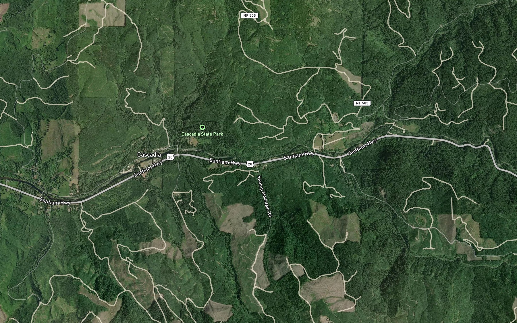 Satellite map of the Wolf Creek