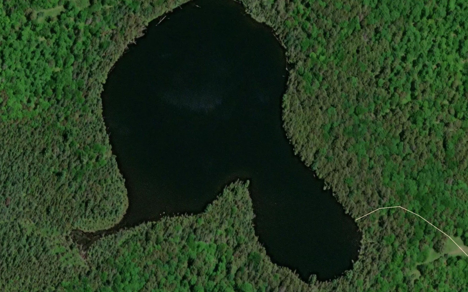 Satellite map of the Titmouse Lake