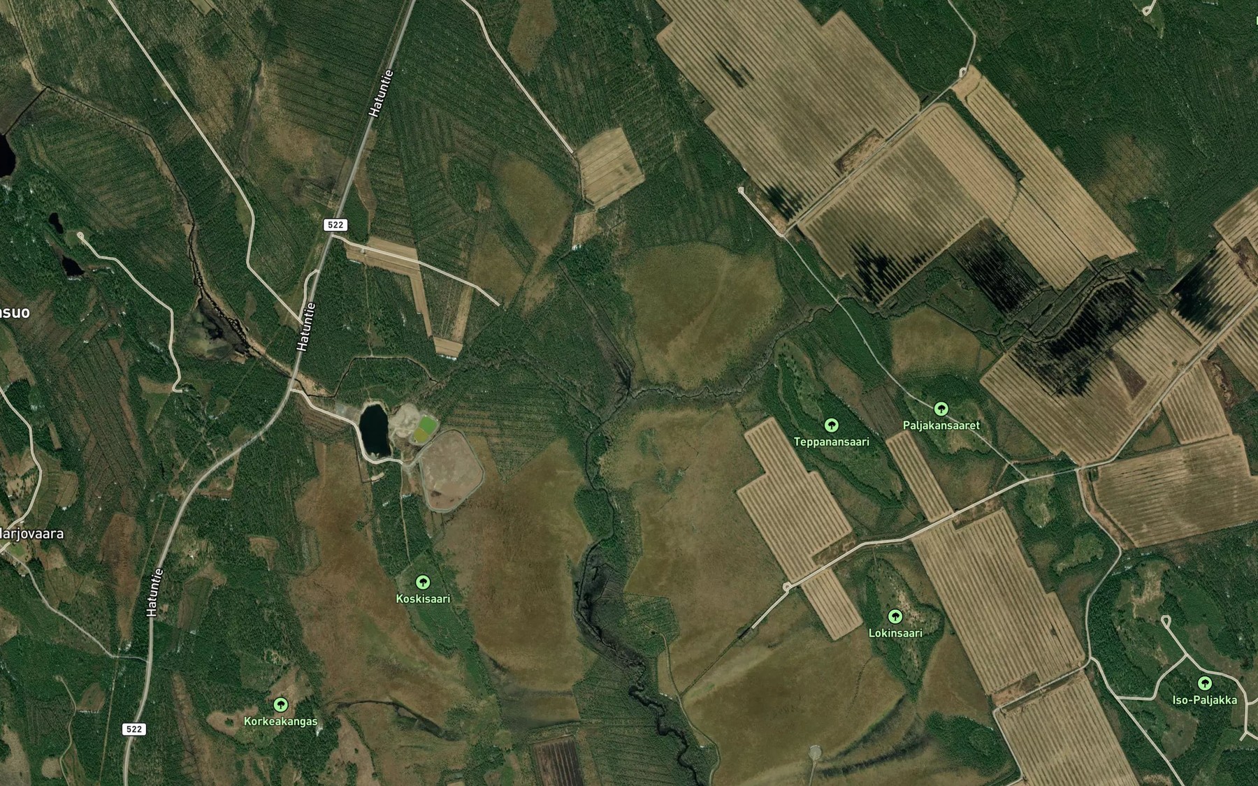 Satellite map of the Puohtiinoja