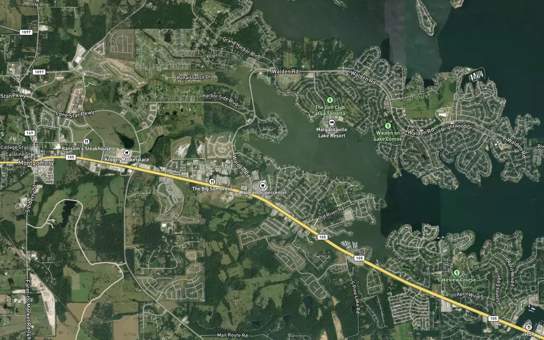 Satellite map of the Stanley Lake