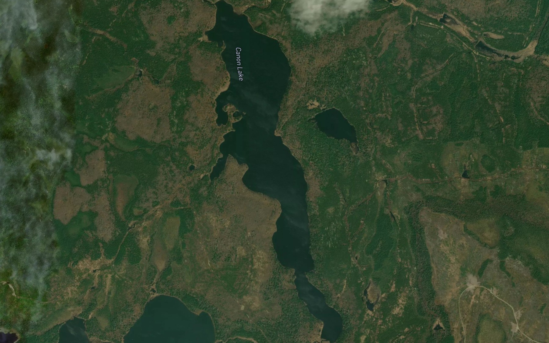 Satellite map of the Canon Lake