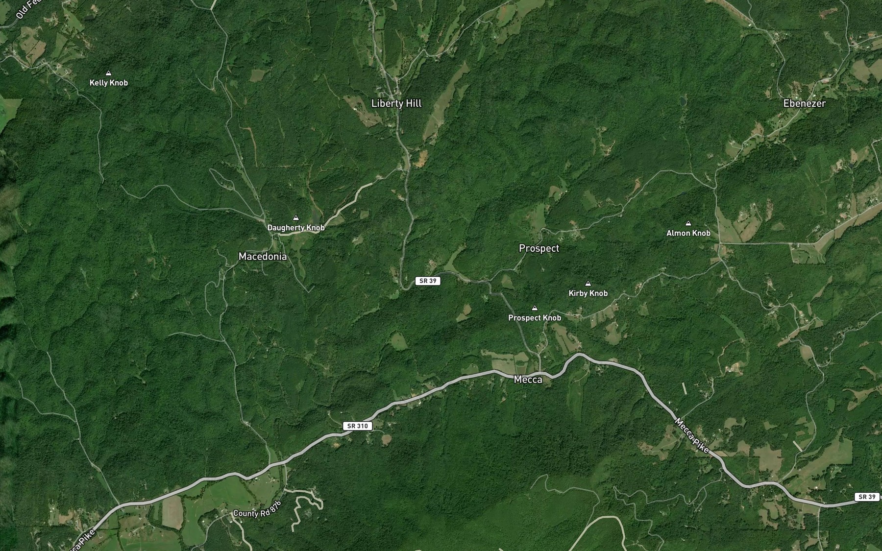 Satellite map of the Yoeder Branch