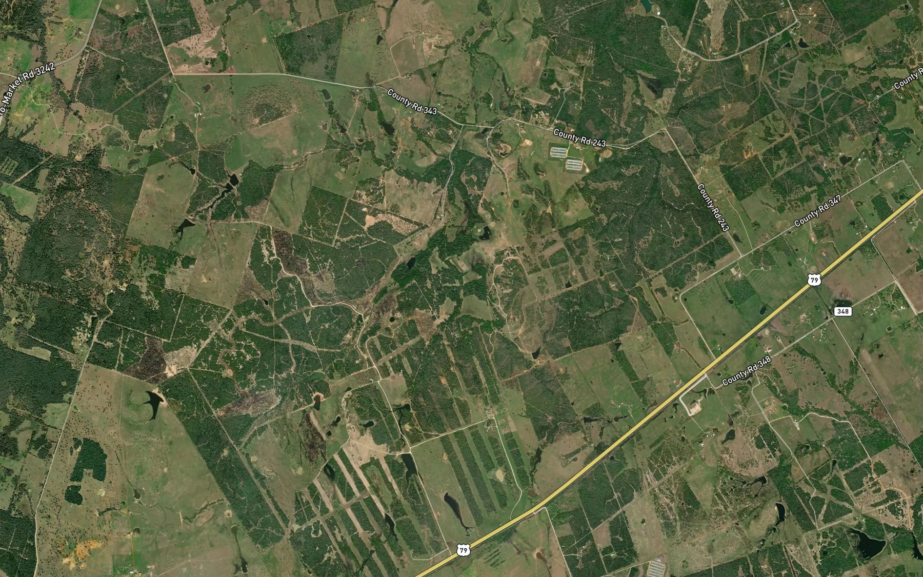 Satellite map of the Yellow Rabbit Branch