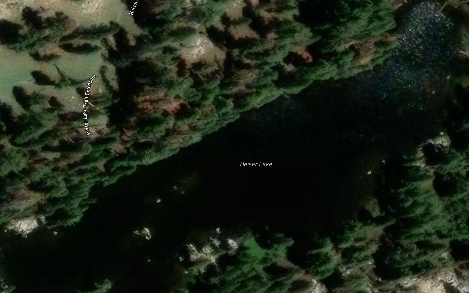Satellite map of the Heiser Lake