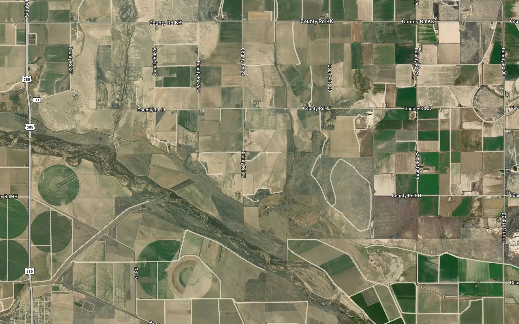 Satellite map of the Floyd Verhoeff Reservoir