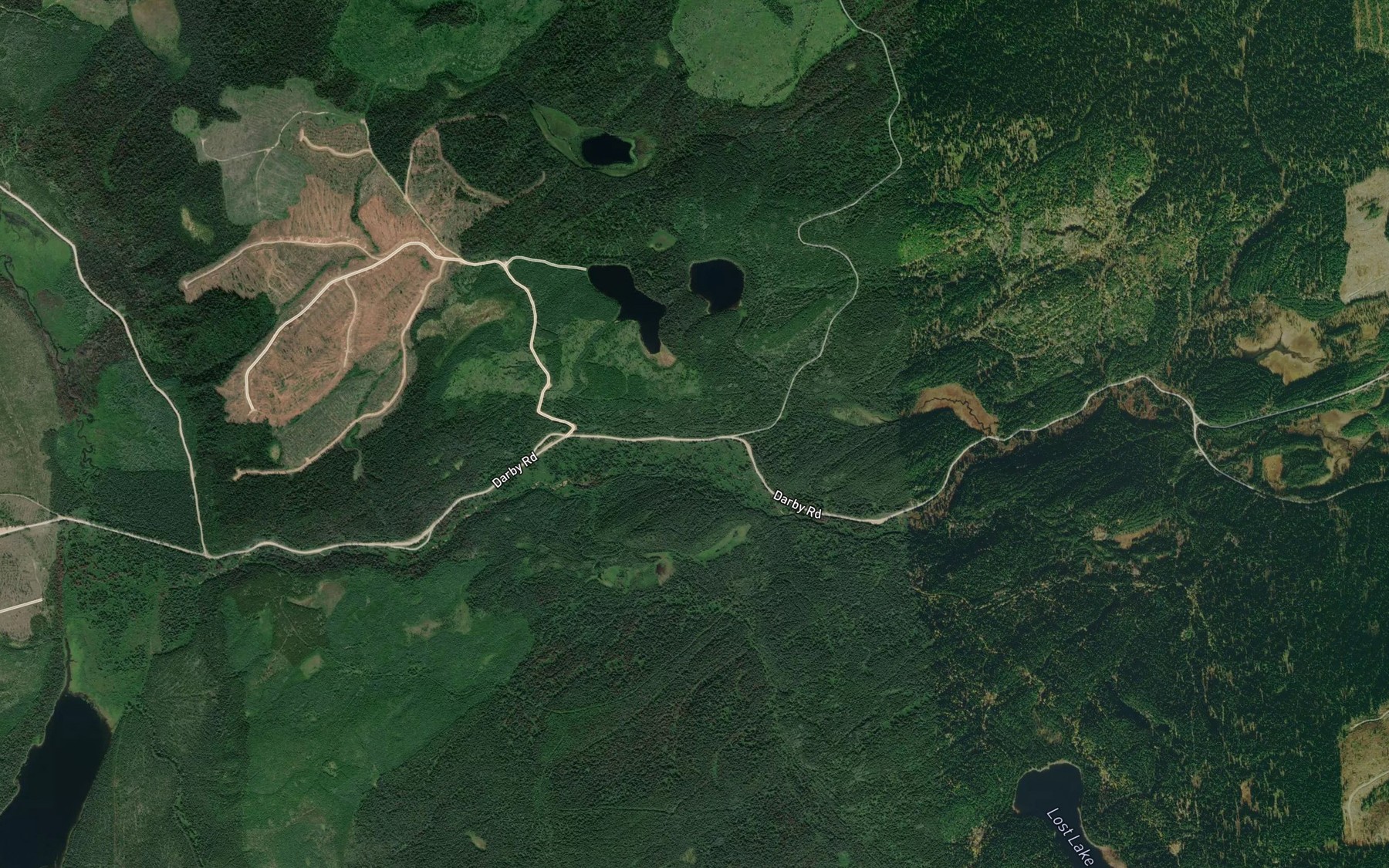 Satellite map of the Cottonwood Lakes