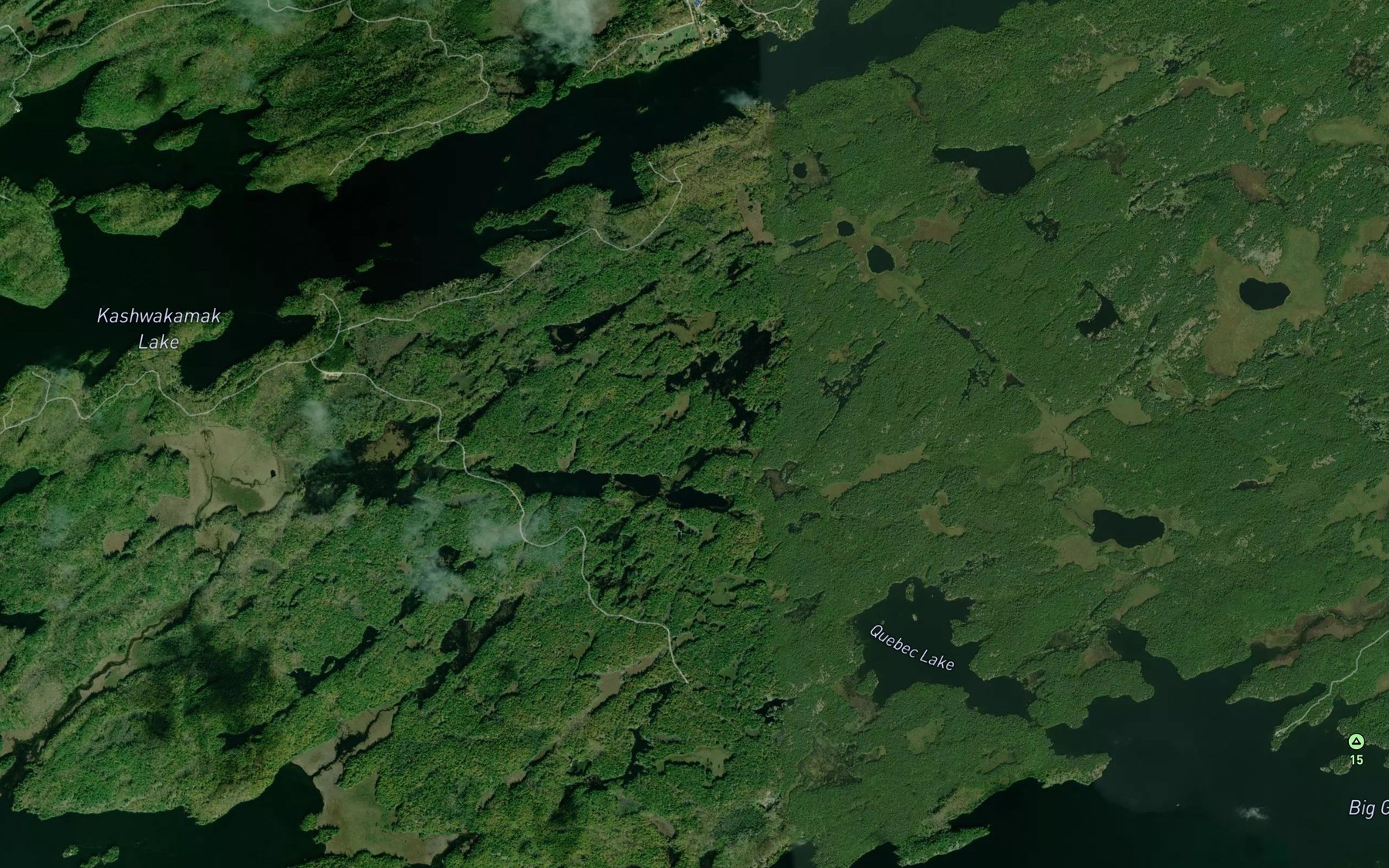 Satellite map of the Twin Lakes