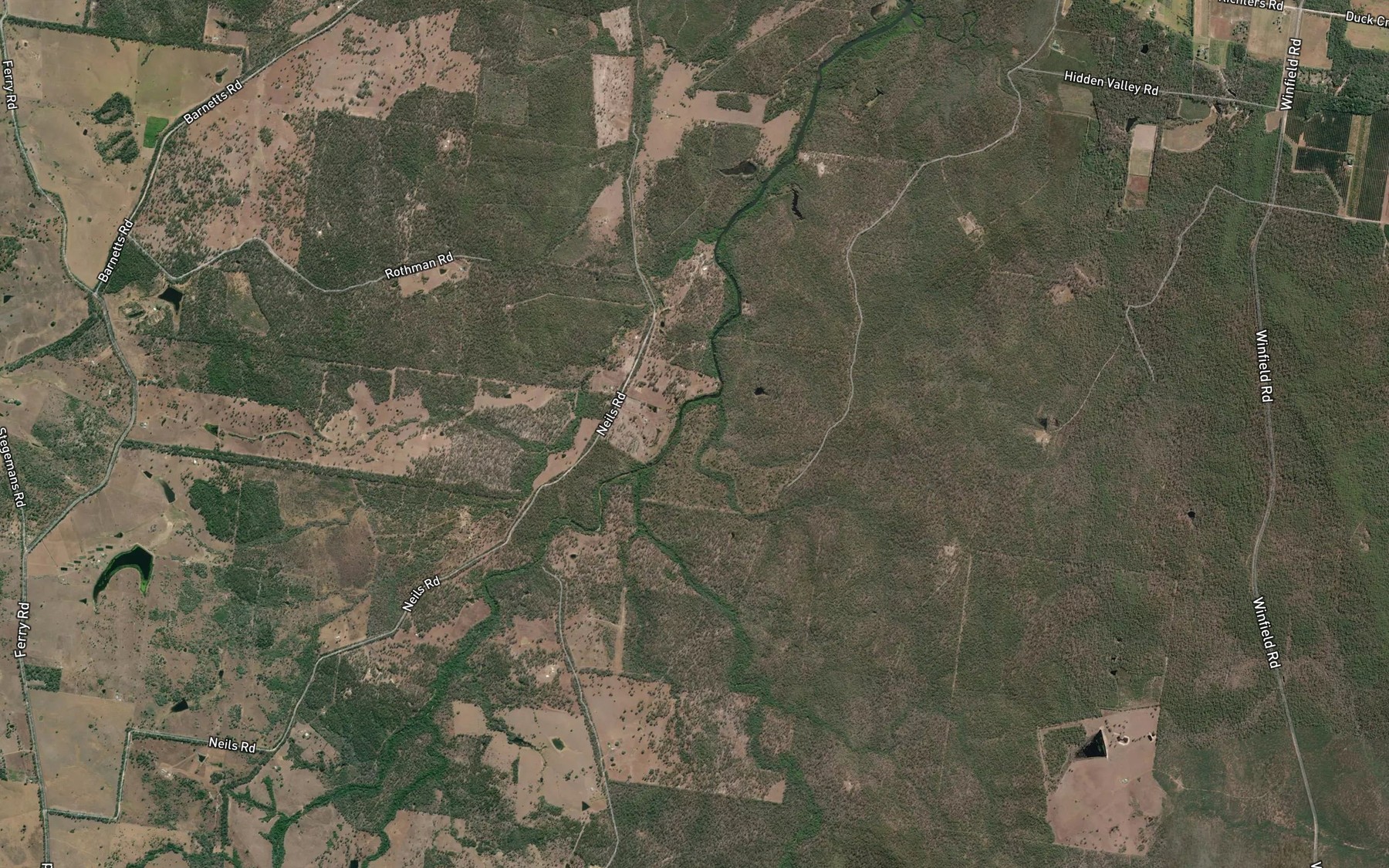 Satellite map of the Home Creek