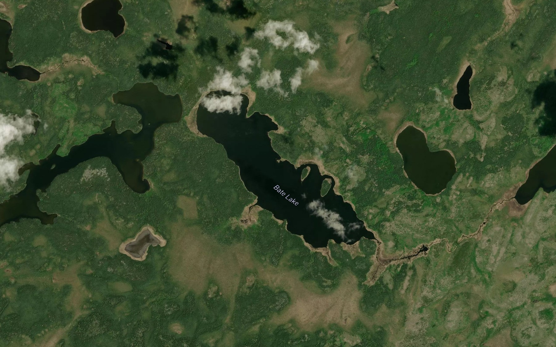 Satellite map of the Bate Lake