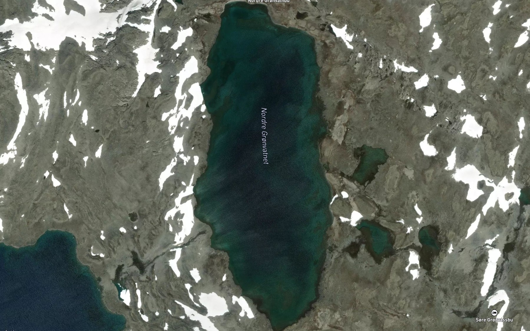 Satellite map of the Gronvatnet,nordre