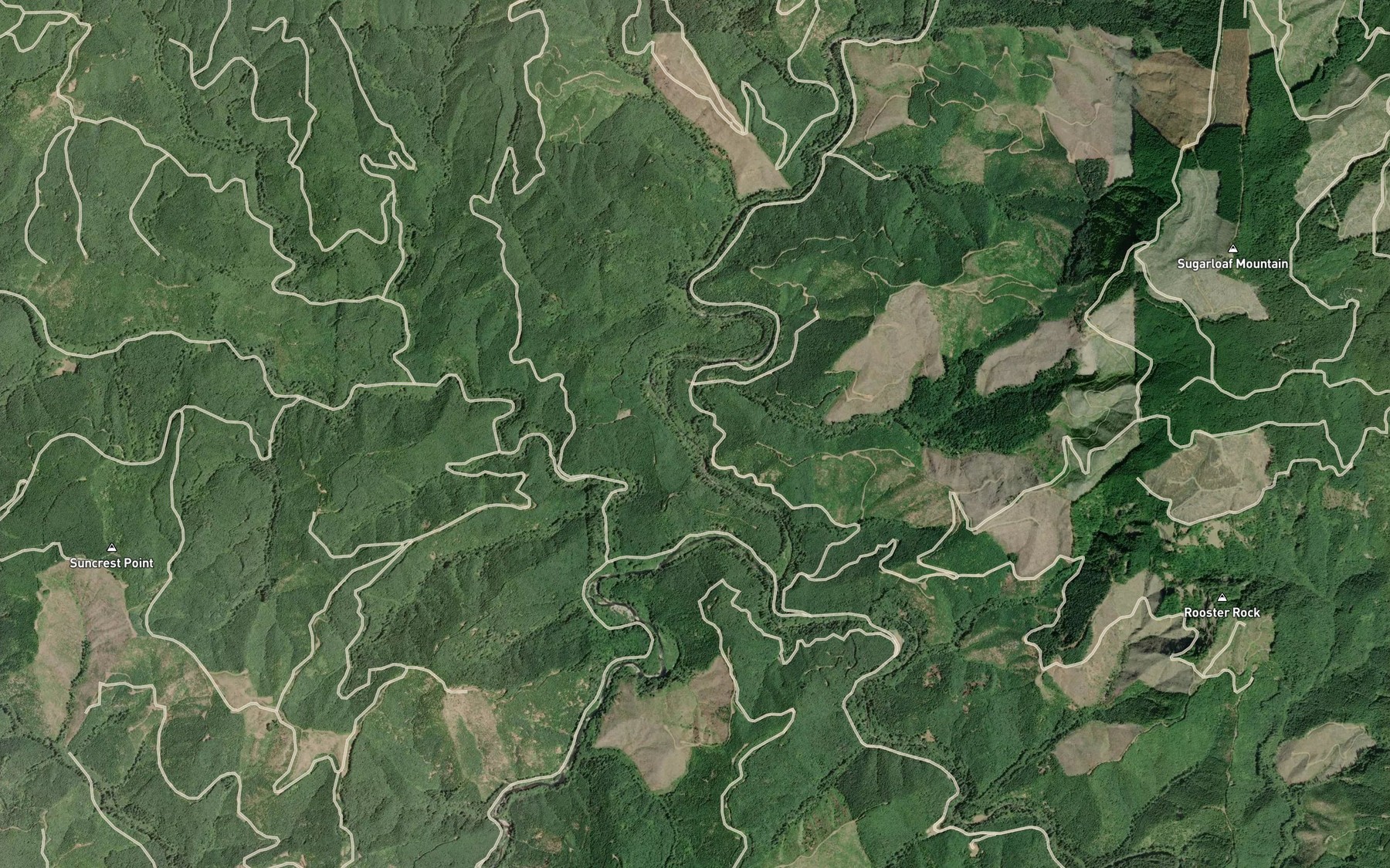 Satellite map of the Eagle Creek