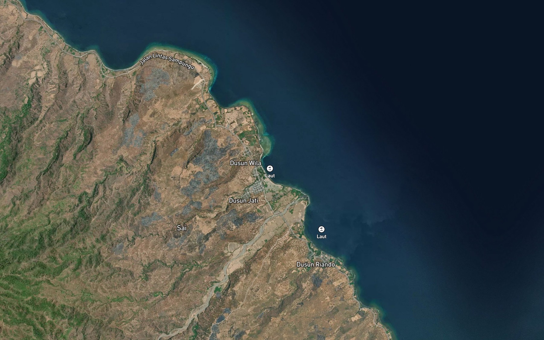 Satellite map of the Teluk Sai