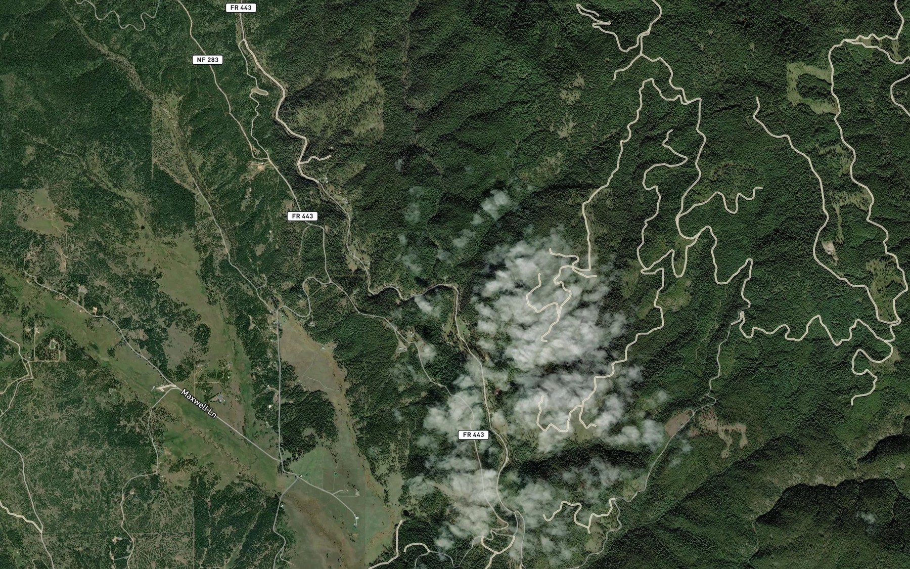 Satellite map of the Telephone Creek