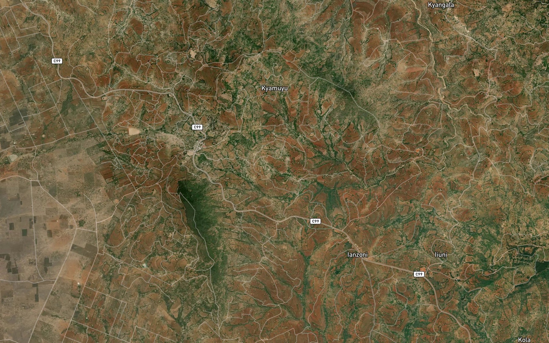 Satellite map of the Kyangili Dam