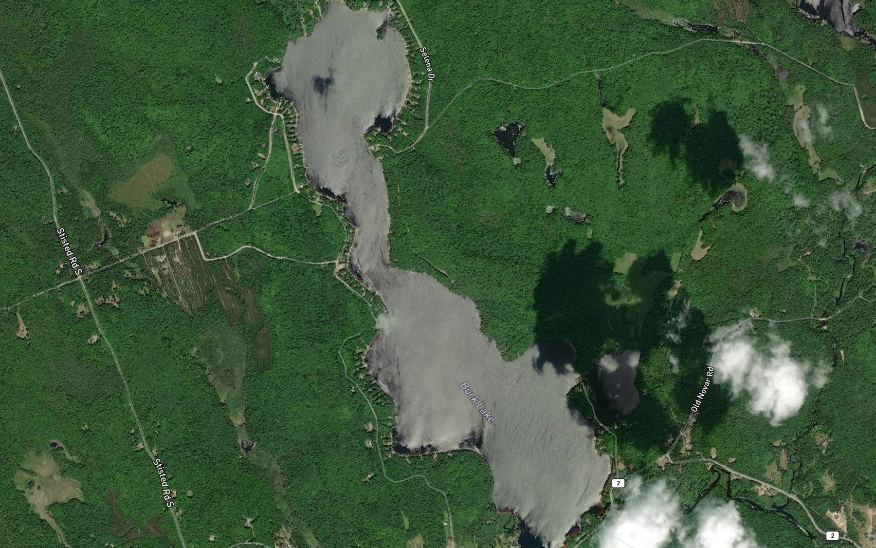 Satellite map of the Buck Lake