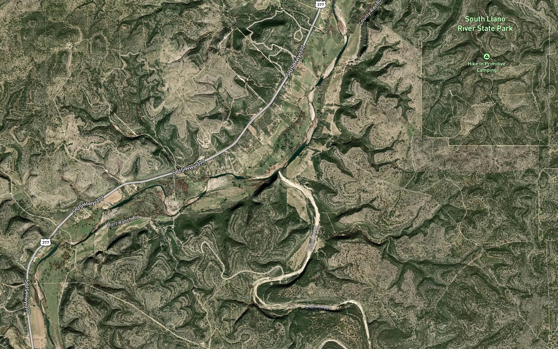Satellite map of the Chalk Creek