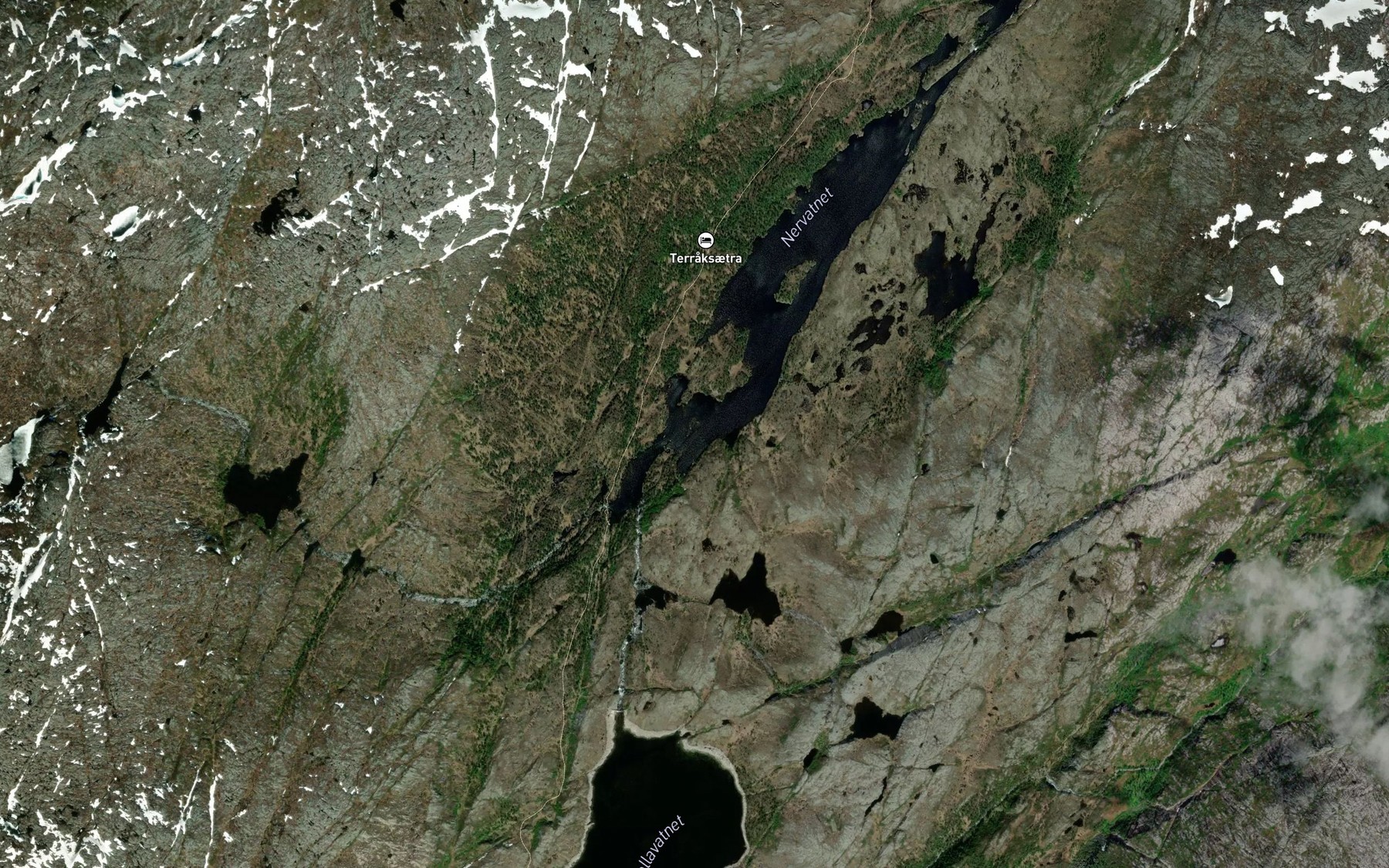 Satellite map of the Fuglevatnan