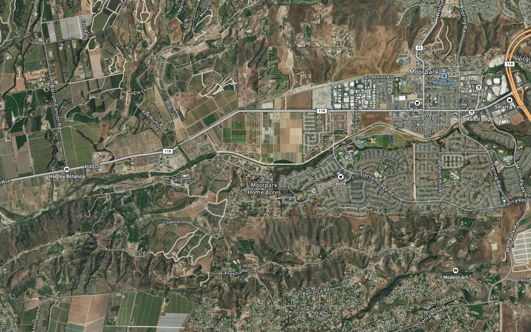 Satellite map of the Arroyo Simi