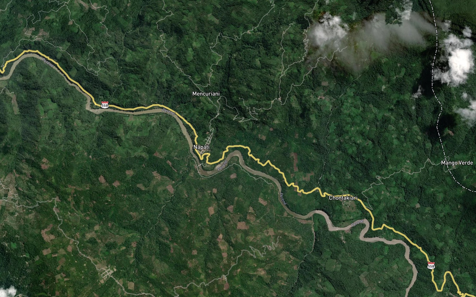 Satellite map of the Quebrada Kintorinari