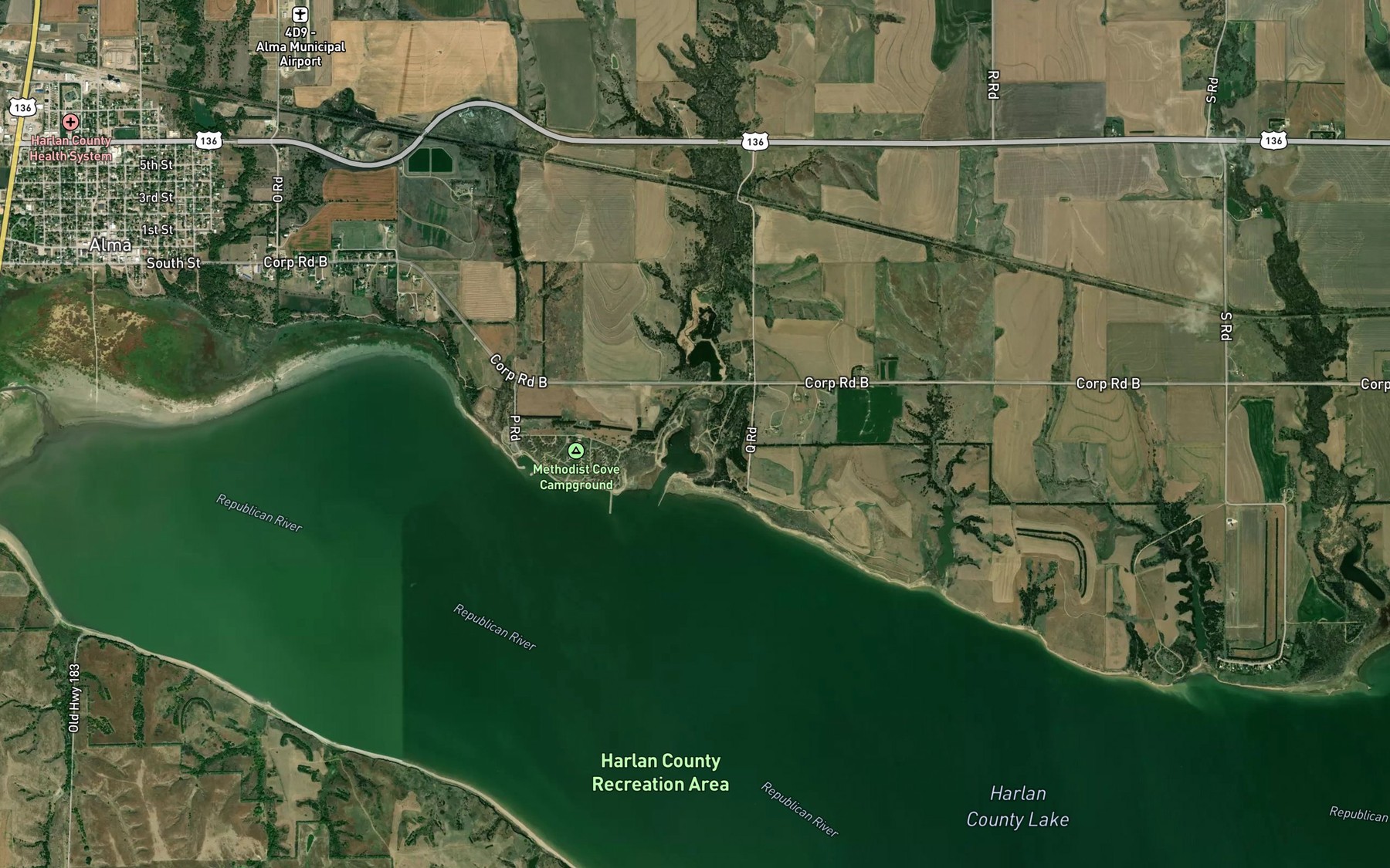 Satellite map of the Methodist Cove