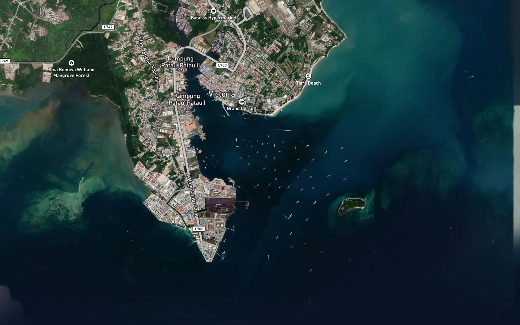Satellite map of the Beting Pelabuhan