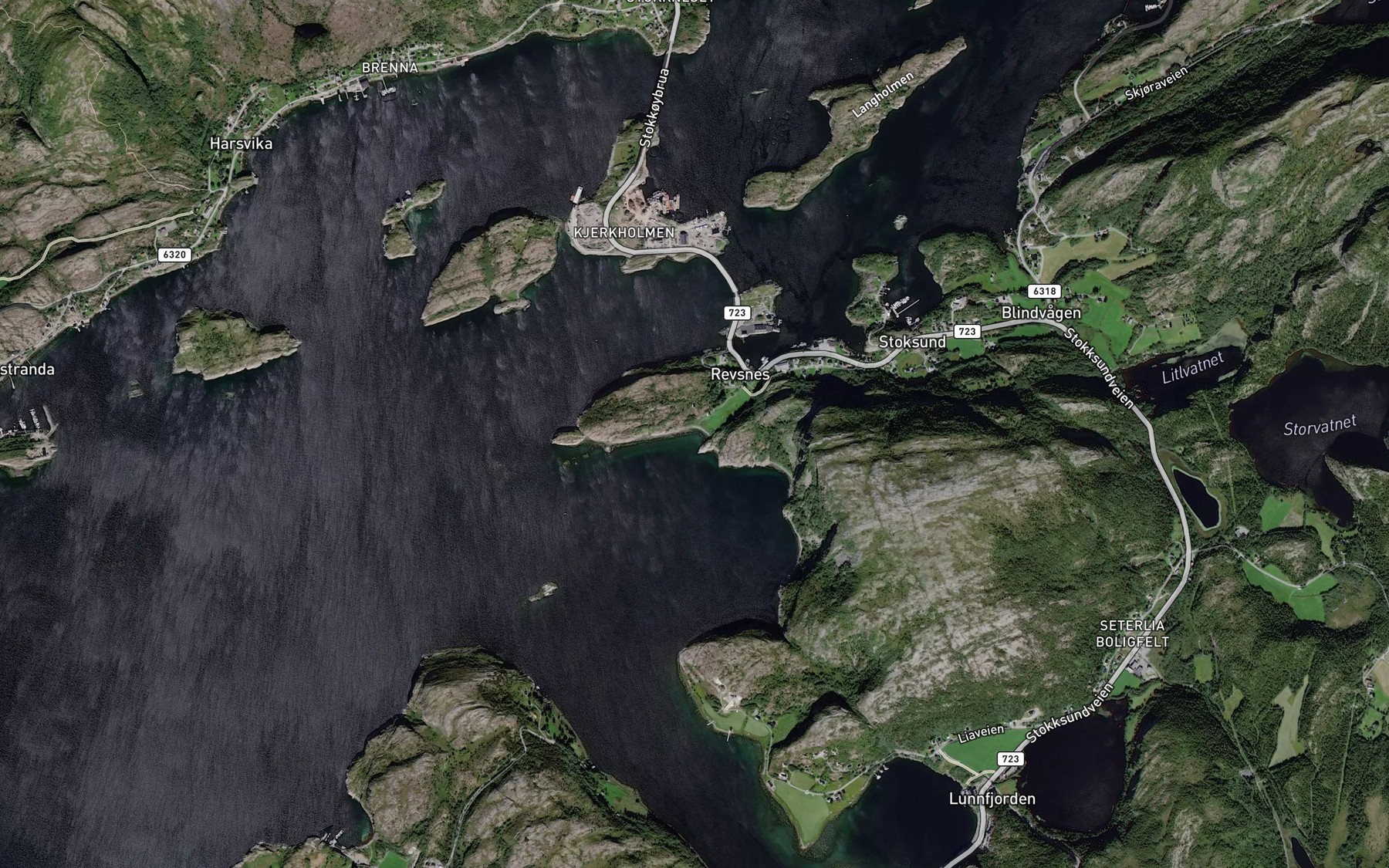 Satellite map of the Revsnessanden