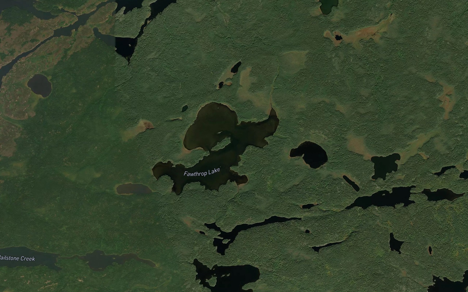 Satellite map of the Fawthrop Lake