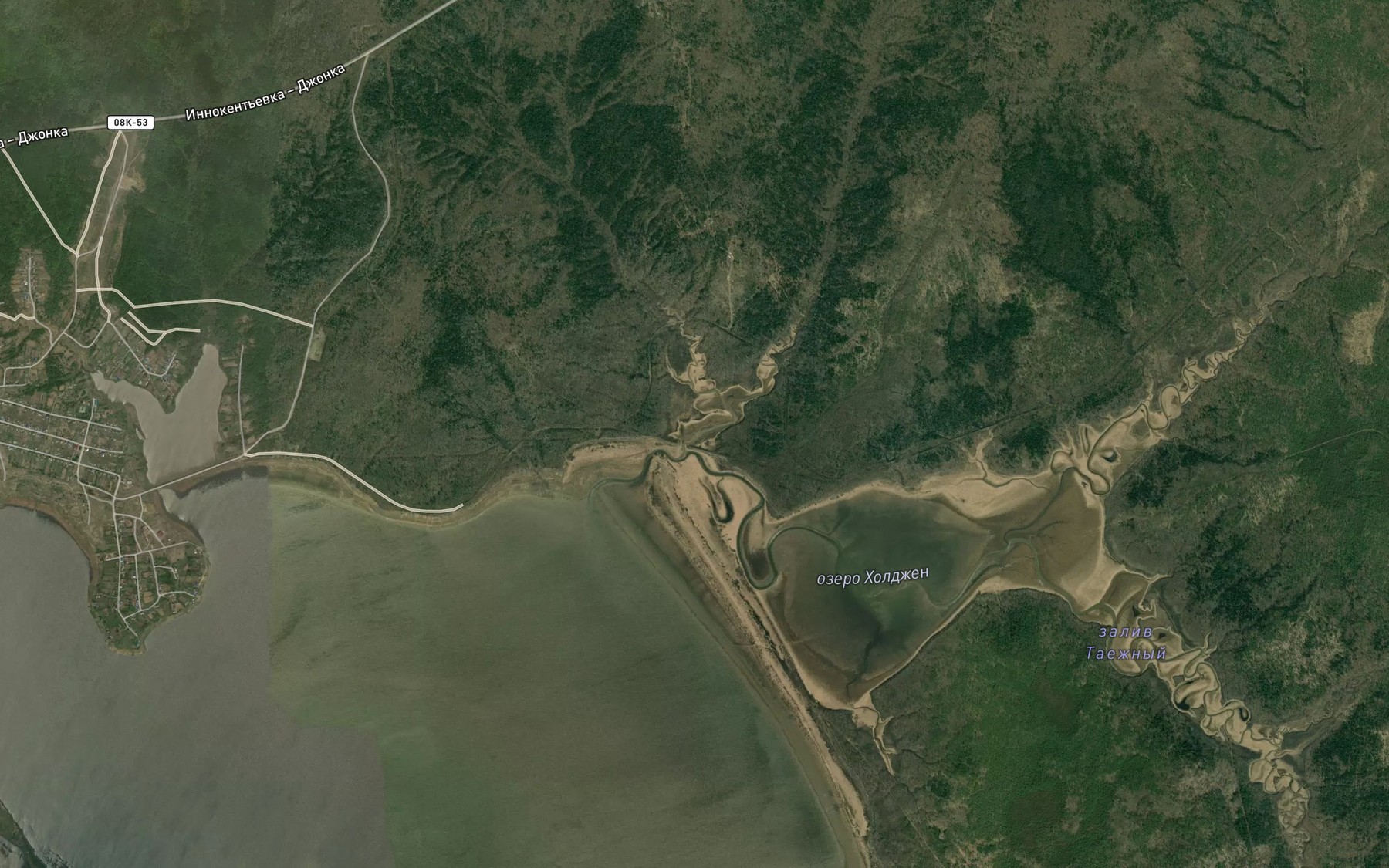 Satellite map of the Zaliv Kholdzhen