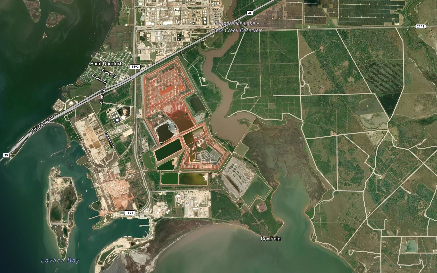 Satellite map of the Evaporation Lake Number 1