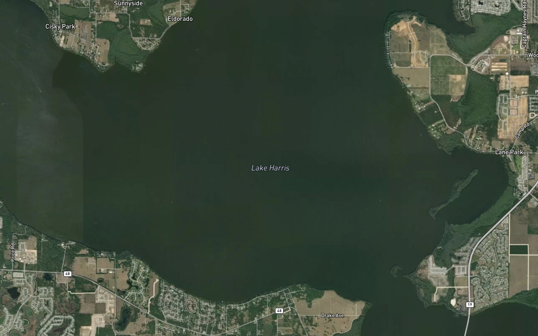 Satellite map of the Lake Harris