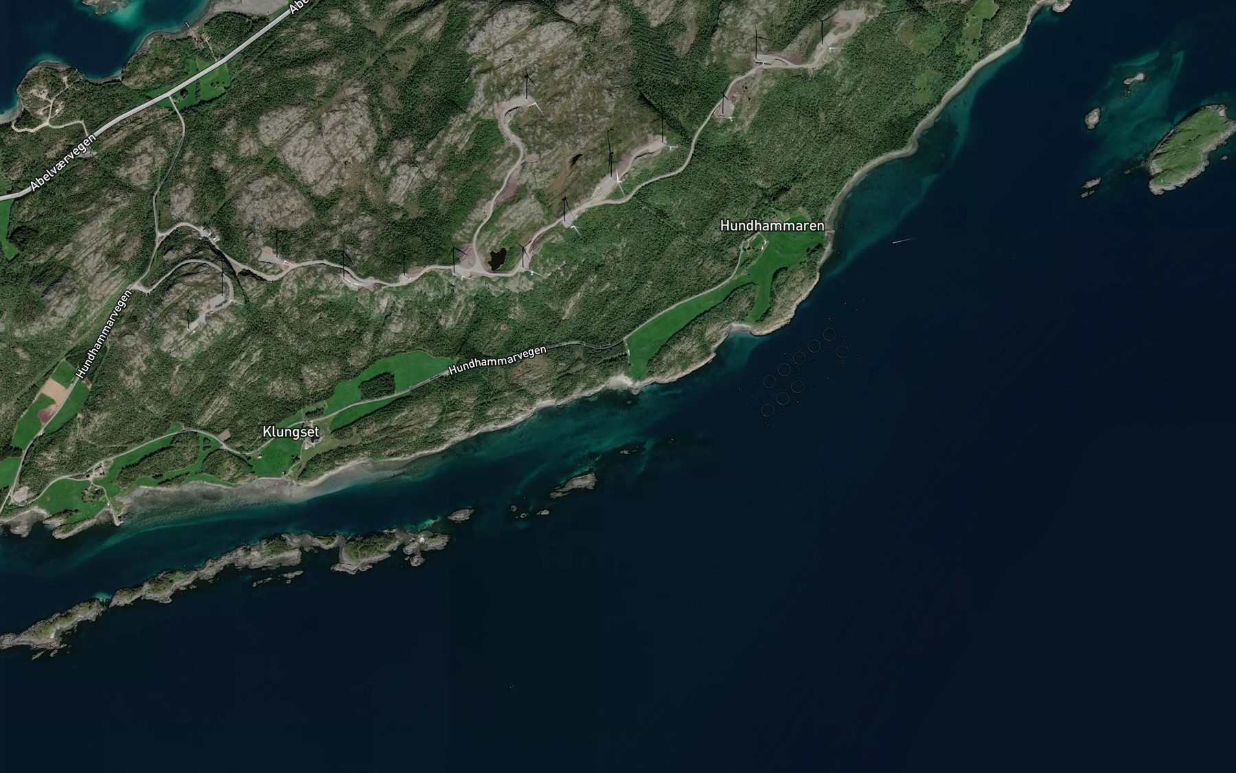 Satellite map of the Storvika