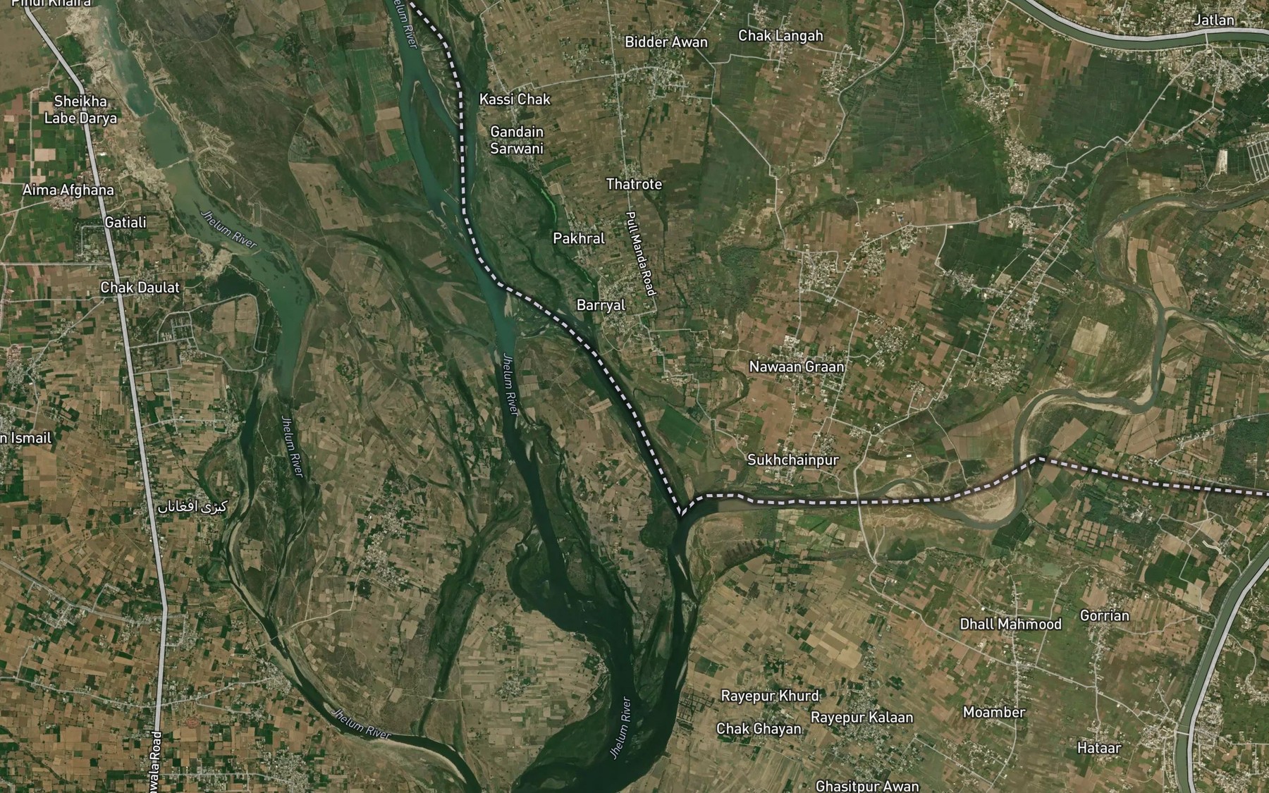 Satellite map of the Algar Distributary
