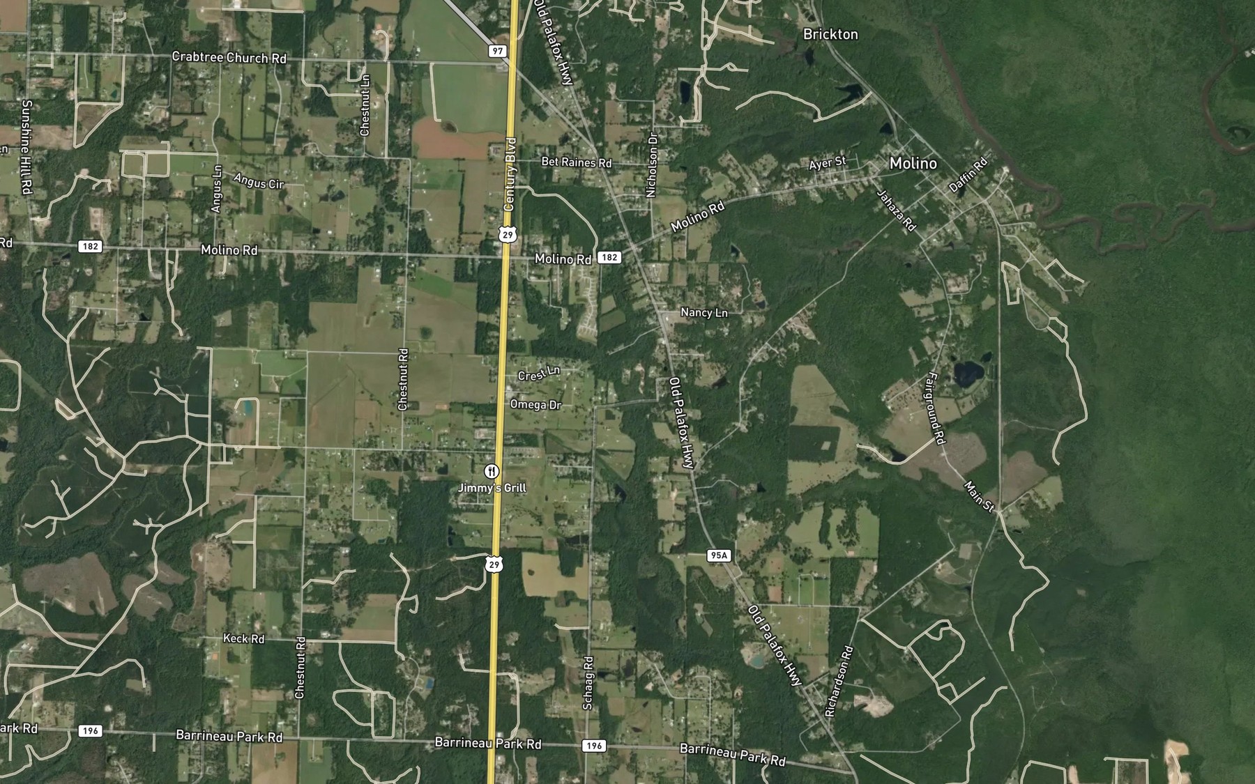 Satellite map of the Dry Creek