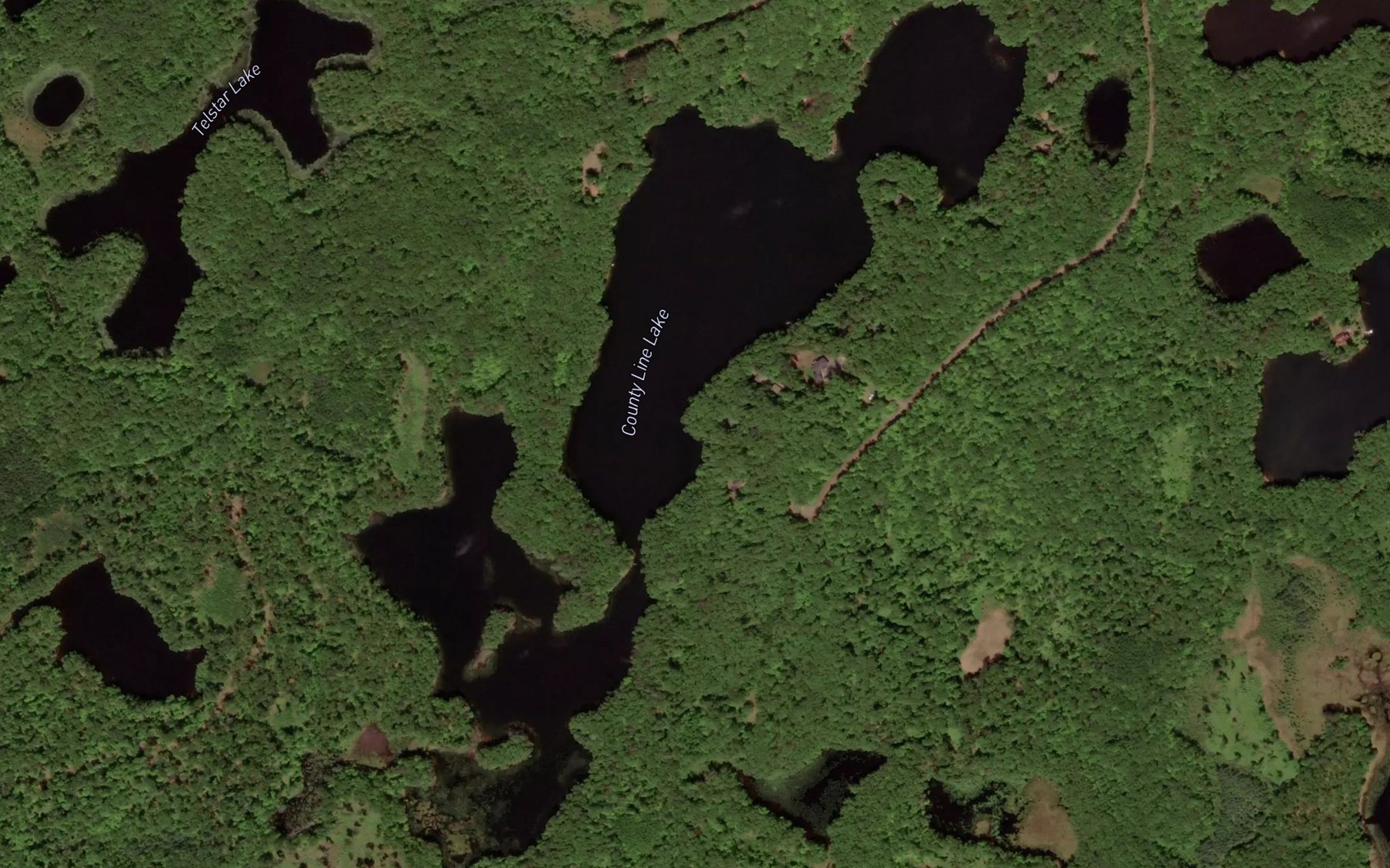 Satellite map of the County Line Lake