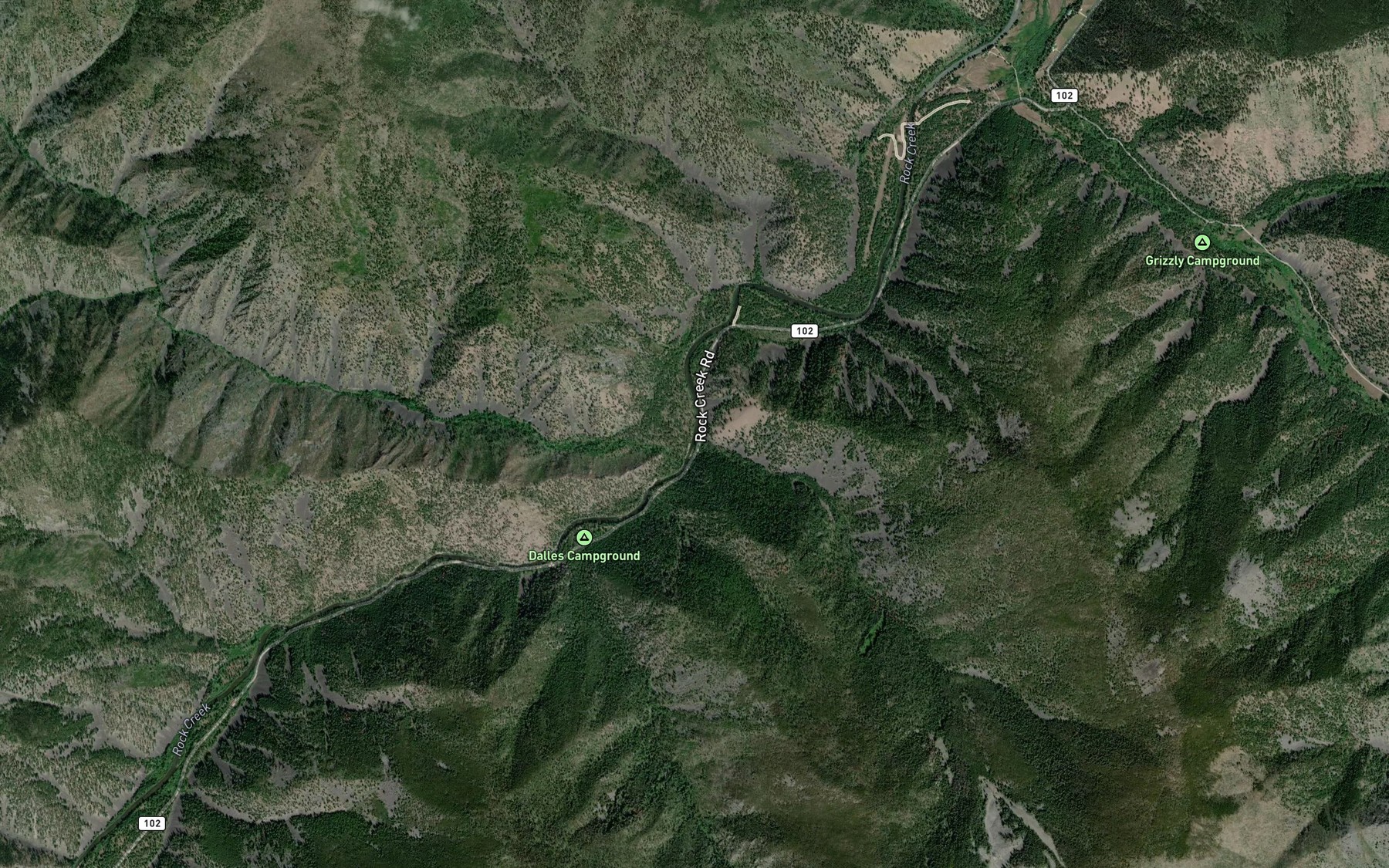 Satellite map of the Bobcat Creek