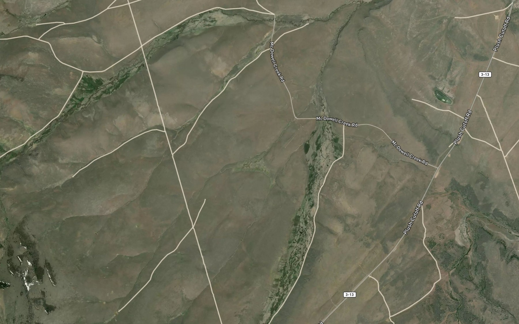 Satellite map of the Road Springs