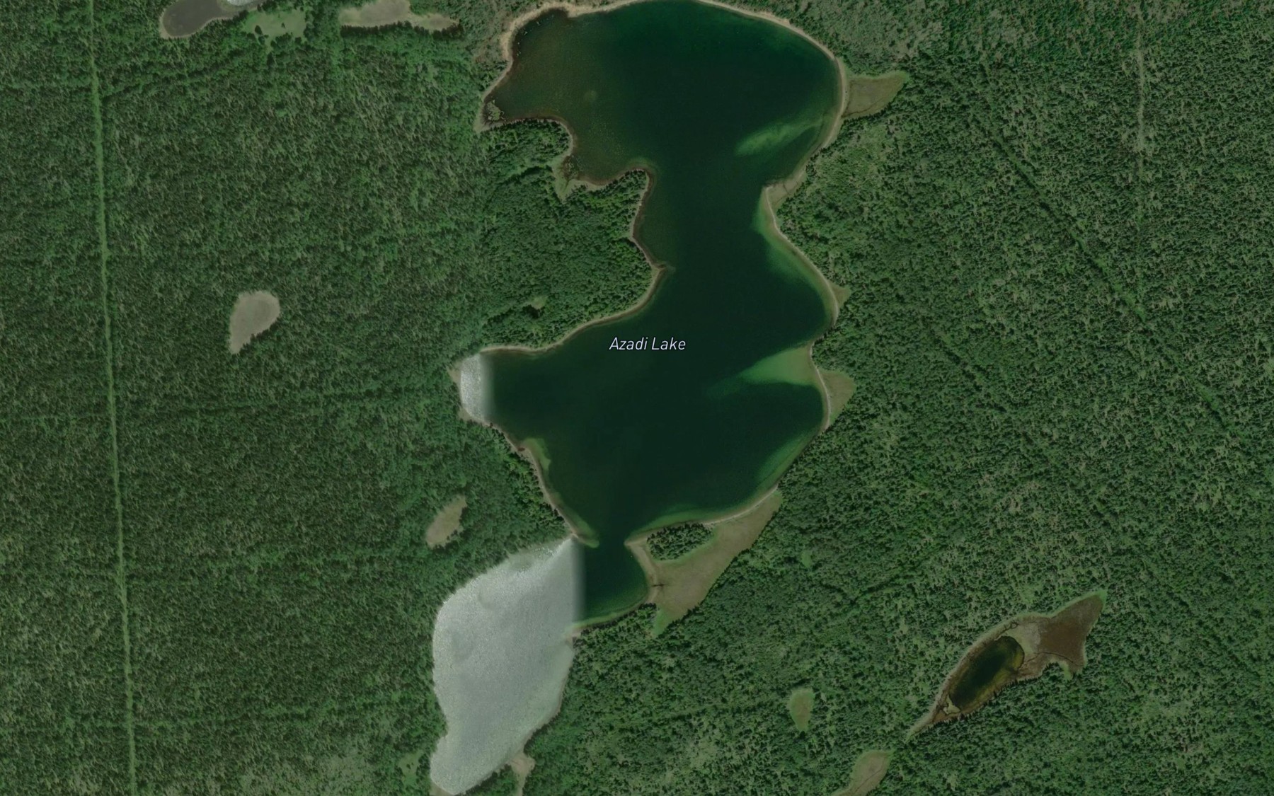 Satellite map of the Azadi Lake
