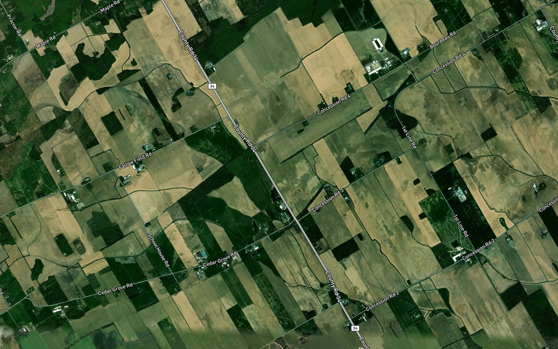 Satellite map of the McLachlan Drain
