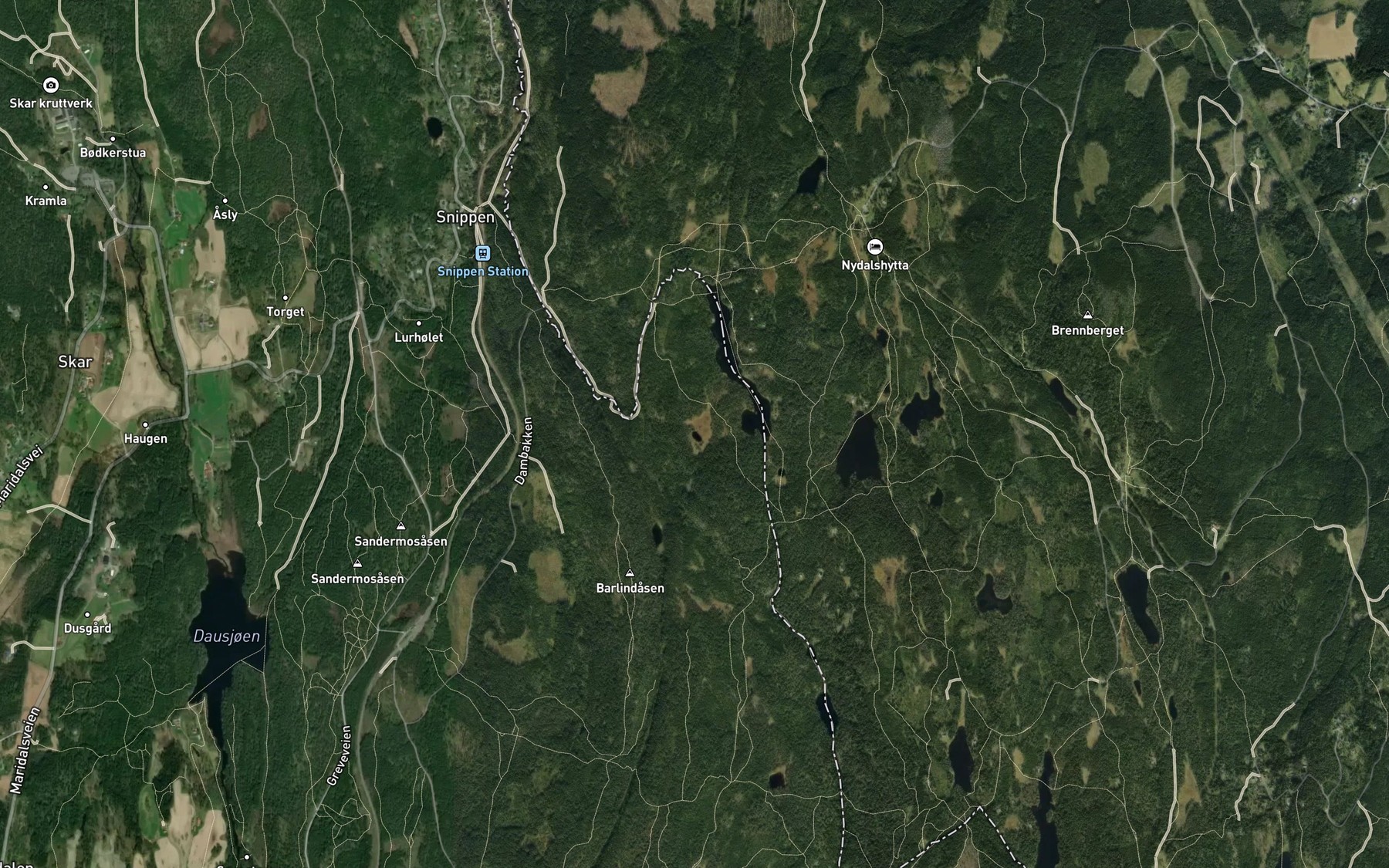 Satellite map of the Jomfruputten