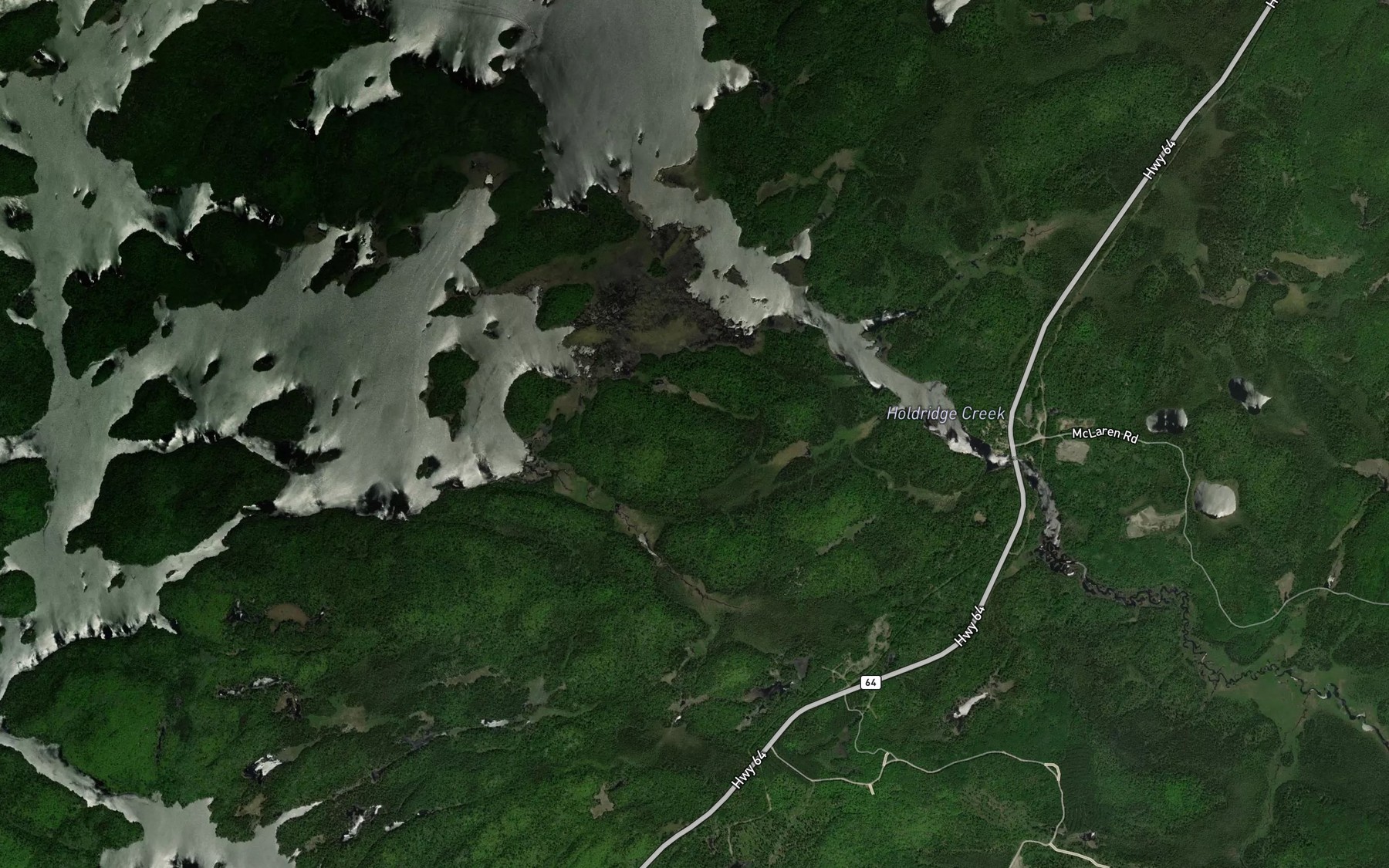 Satellite map of the Holdridge Creek