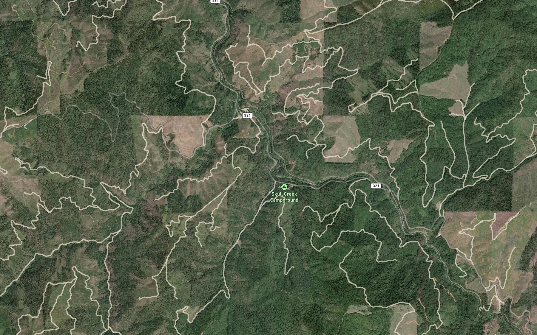 Satellite map of the Skull Creek
