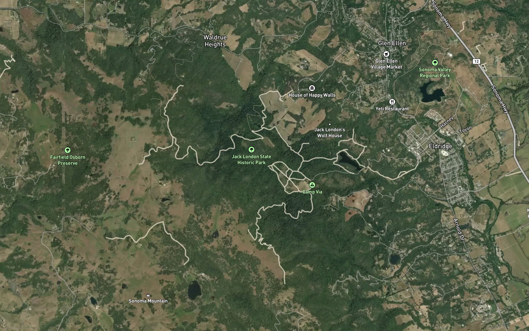 Satellite map of the South Asbury Creek