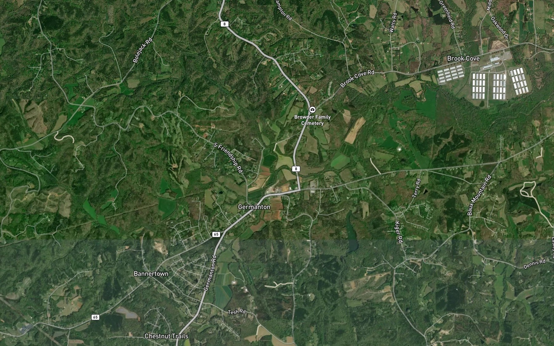 Satellite map of the Neatman Creek