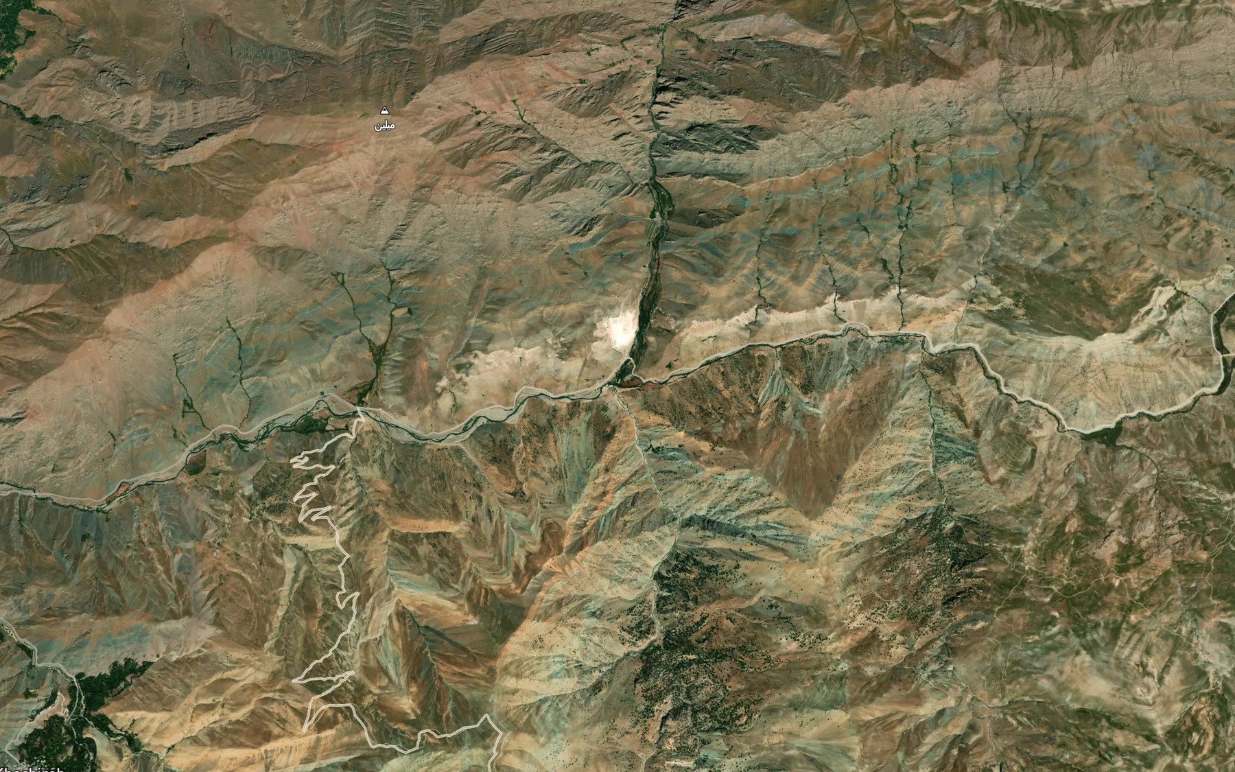 Satellite map of the Rudkhaneh-ye Shahrud